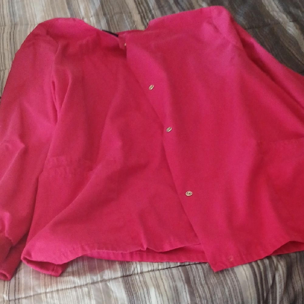 Women’s Pink Button-Front Scrubb Jacket